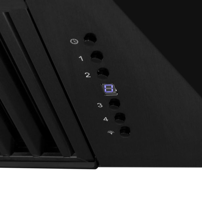 ZLINE 36 in. Ducted Vent Black Stainless Steel Wall Mount Range Hood (BS655N-36) buttons.