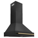 ZLINE Autograph Edition 30 in. Black Stainless Steel Range Hood with Champagne Bronze Handle (BS655Z-30-CB)