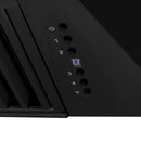 ZLINE Autograph Edition 30 in. Black Stainless Steel Range Hood with Polished Gold Handle (BS655Z-30-G) buttons.