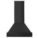 ZLINE 30 in. Convertible Vent Black Stainless Steel Wall Mount Range Hood (BS655N-30) front.