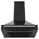 ZLINE 36 in. Black Stainless Steel Range Hood with Polished Gold Handle (BS655Z-36-G) under.