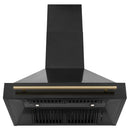 ZLINE Autograph Edition 36 in. Black Stainless Steel Range Hood with Champagne Bronze Handle (BS655Z-36-CB) under.