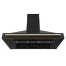 ZLINE 48 in. Black Stainless Steel Range Hood with Polished Gold Handle (BS655Z-48-G) under.