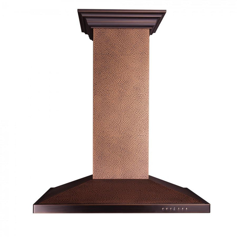 ZLINE 36 in. Designer Series Hand Hammered Copper Convertible Vent Island Mount Range Hood (8GL2Hi-36)