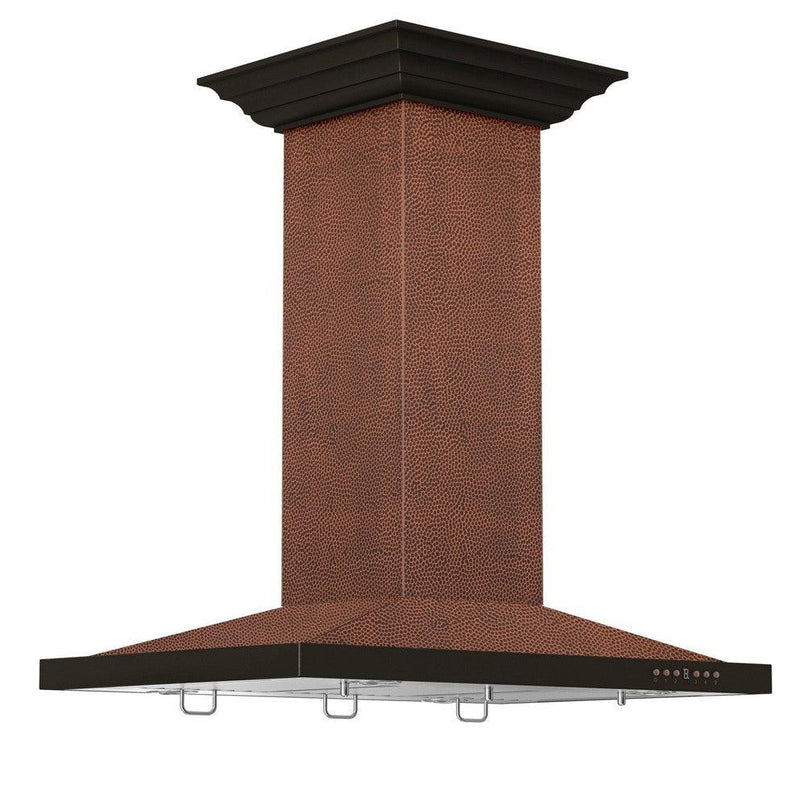 ZLINE 30 in. Designer Series Hand Hammered Copper Convertible Vent Island Mount Range Hood (8GL2Hi-30)