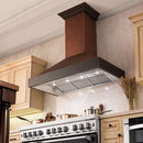 ZLINE 48 in. Ducted Vent Designer Series Wall Mount Range Hood in Hand-Hammered Copper and Oil-Rubbed Bronze (655-HBXXX-48)