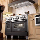 ZLINE 48 in. Ducted Vent Designer Series Wall Mount Range Hood in Hand-Hammered Copper and Oil-Rubbed Bronze (655-HBXXX-48)