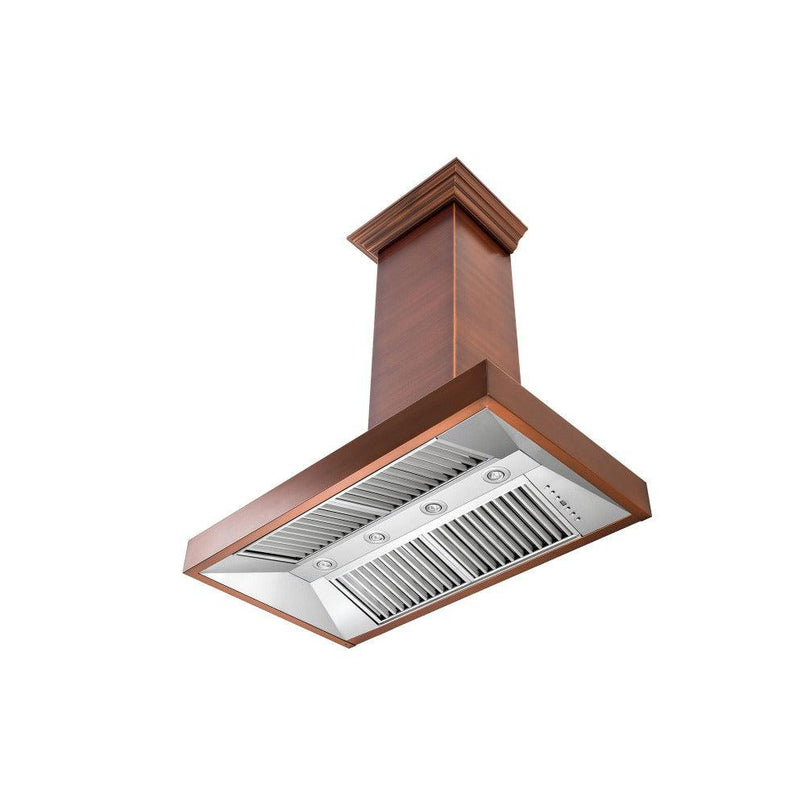 ZLINE 36 in. Designer Series Ducted Wall Mount Range Hood in Copper (8667C-36)