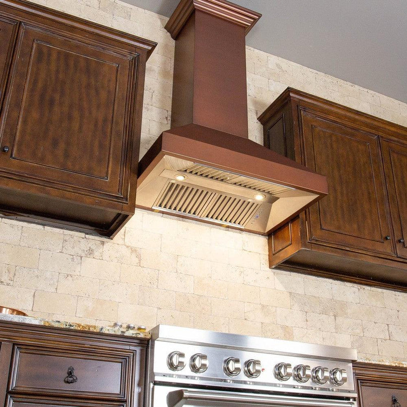 ZLINE 30 in. Designer Series Convertible Vent Wall Mount Range Hood in Copper (8667C-30)