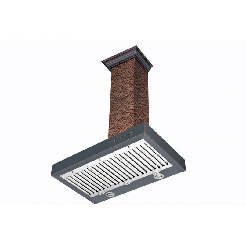ZLINE 30 in. Convertible Vent Designer Series Wall Mount Range Hood in Hand-Hammered Copper (KB2-HBXXX-30)