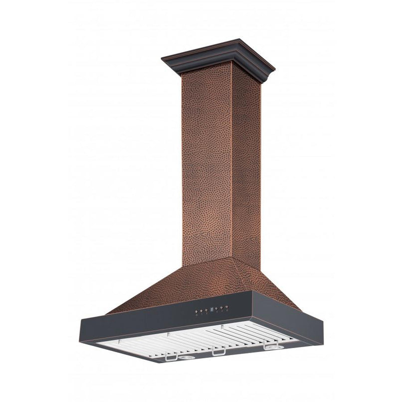 ZLINE 30 in. Convertible Vent Designer Series Wall Mount Range Hood in Hand-Hammered Copper (KB2-HBXXX-30)