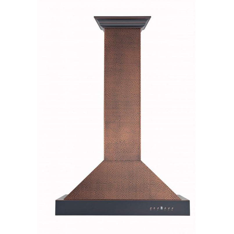 ZLINE 36 in. Convertible Vent Designer Series Wall Mount Range Hood in Hand-Hammered Copper (KB2-HBXXX-36)