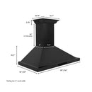 ZLINE 30 in. CrownSound™ Ducted Vent Wall Mount Range Hood in Black Stainless Steel with Built-in Bluetooth Speakers (BSKBNCRN-BT-30)