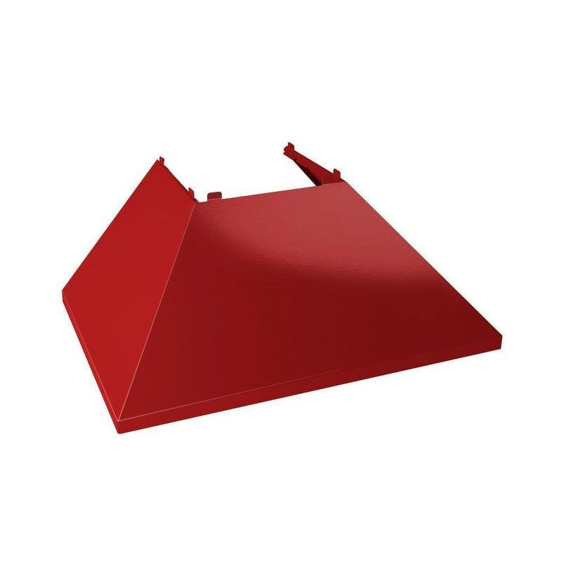 ZLINE 48 in. Ducted Satin Stainless Steel Wall Mount Range Hood with Red Gloss Shell (8654RG-48)