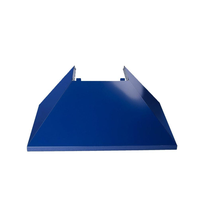 ZLINE 36 in. Ducted Satin Stainless Steel Wall Mount Range Hood with Blue Gloss Shell (8654BG-36)