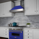 ZLINE 48 in. Ducted Satin Stainless Steel Wall Mount Range Hood with Blue Matte Shell (8654BM-48)