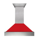 ZLINE 36 in. Ducted Satin Stainless Steel Wall Mount Range Hood with Red Matte Shell (8654RM-36)
