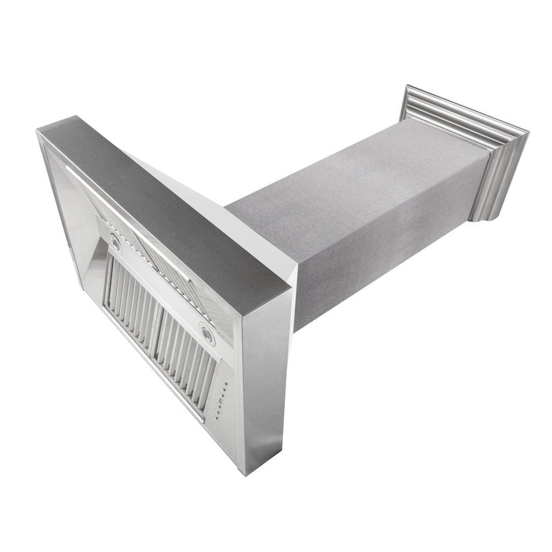 ZLINE 48 in. Ducted Satin Stainless Steel Wall Mount Range Hood with White Matte Shell (8654WM-48)