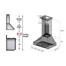 ZLINE 36 in. Ducted Satin Stainless Steel Wall Mount Range Hood with White Matte Shell (8654WM-36)