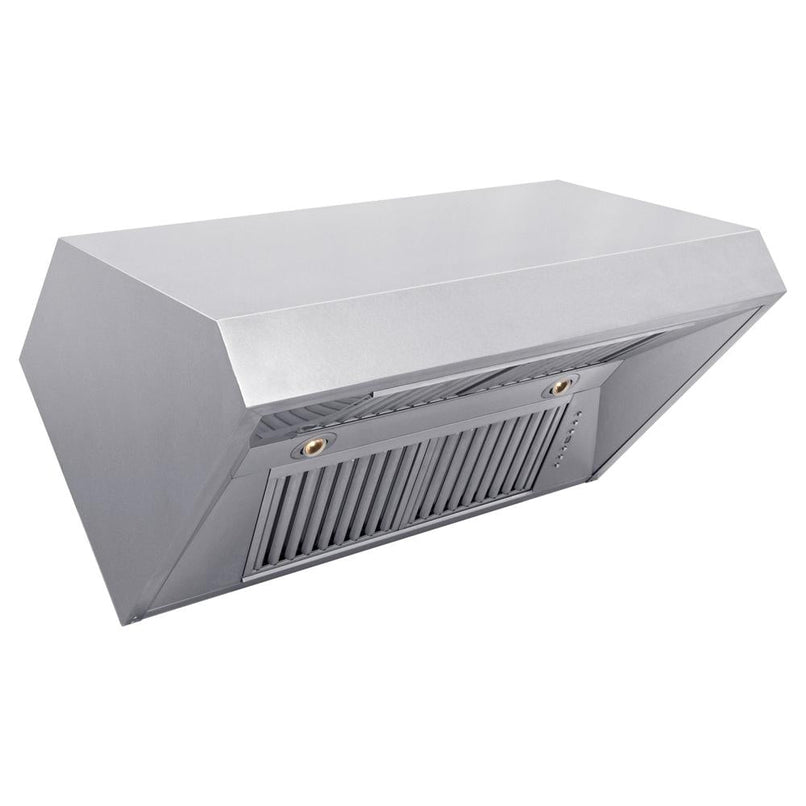 ZLINE 36 in. Satin Stainless Steel Convertible Vent Under Cabinet Range Hood (8685S-36) under.