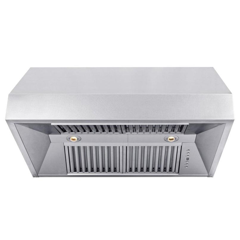 ZLINE 36 in. Satin Stainless Steel Convertible Vent Under Cabinet Range Hood (8685S-36) under.