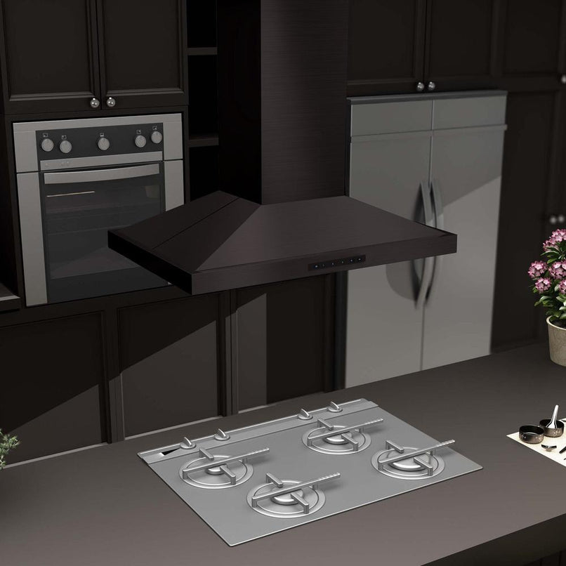 ZLINE 36 in. Convertible Vent Island Mount Range Hood in Black Stainless Steel (BSGL2iN-36)