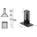 ZLINE 36 in. Convertible Island Mount Range Hood in Black Stainless Steel (BSKE2iN-36)