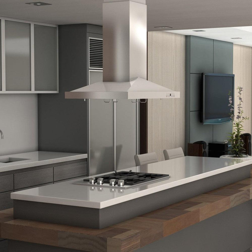 ZLINE 30 in. Convertible Vent Island Mount Range Hood in Stainless Steel (GL1i-30)