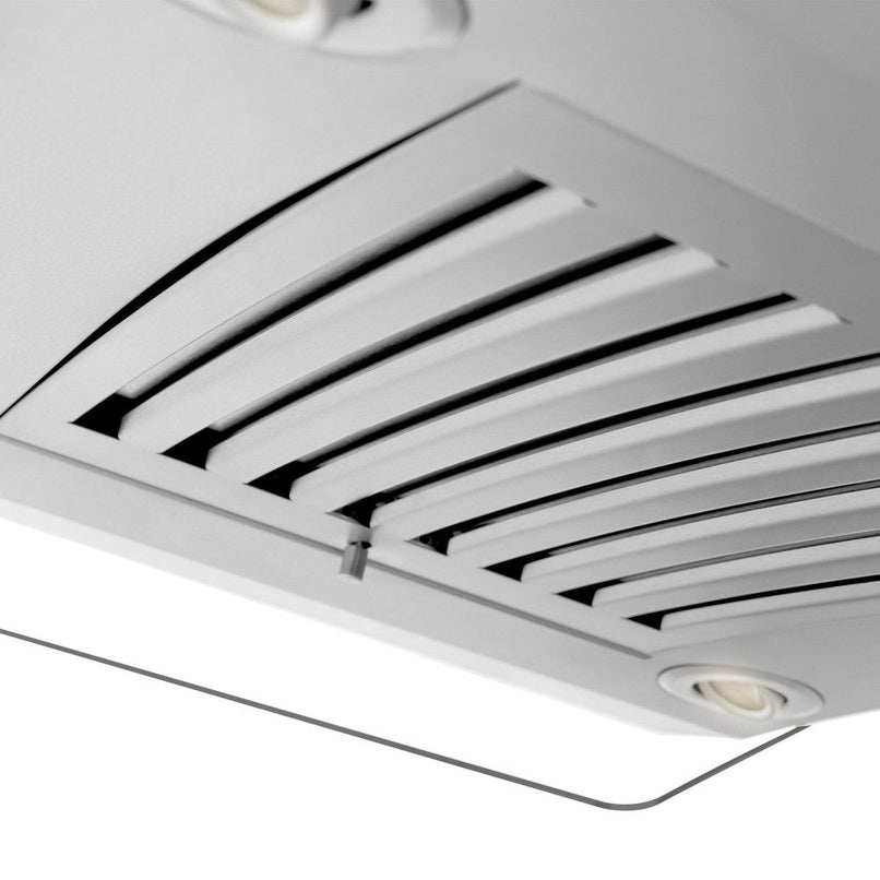 ZLINE 30 in. Convertible Vent Island Mount Range Hood in Stainless Steel and Glass (GL14i-30)