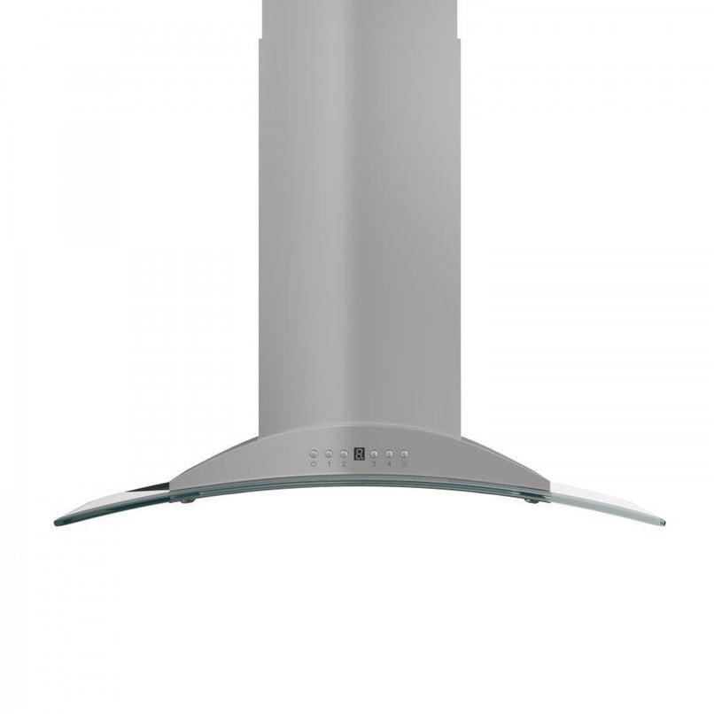 ZLINE 30 in. Convertible Vent Island Mount Range Hood in Stainless Steel and Glass (GL9i-30)
