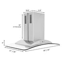 ZLINE 30 in. Convertible Vent Island Mount Range Hood in Stainless Steel and Glass (GL9i-30)