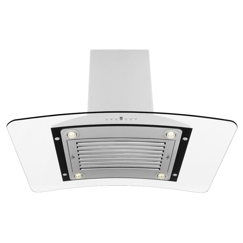 ZLINE 30 in. Convertible Vent Island Mount Range Hood in Stainless Steel and Glass (GL9i-30)