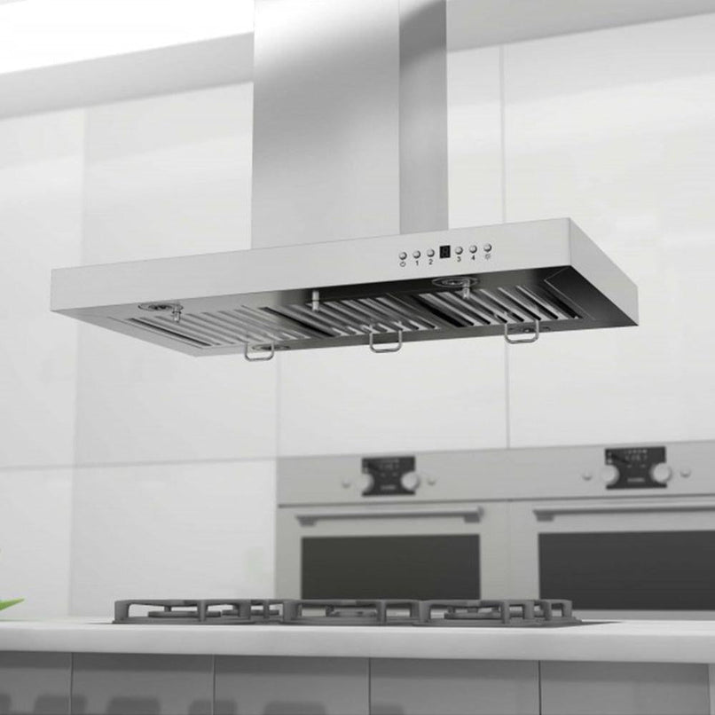 ZLINE 42 in. Convertible Vent Island Mount Range Hood in Stainless Steel (KE2i-42)