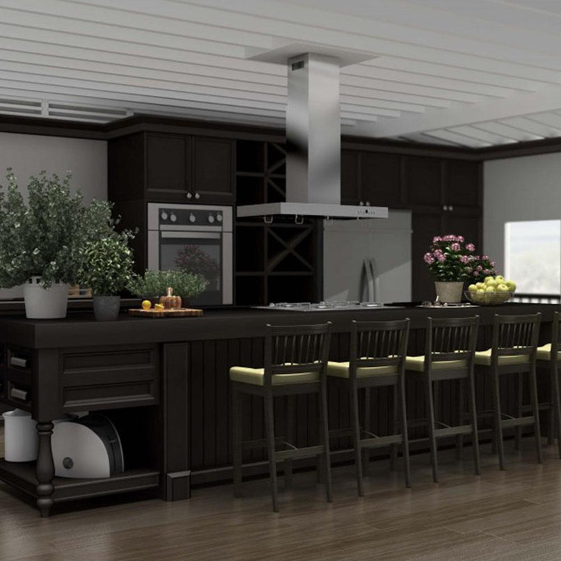 ZLINE 30 in. Convertible Vent Island Mount Range Hood in Stainless Steel (KE2i-30)