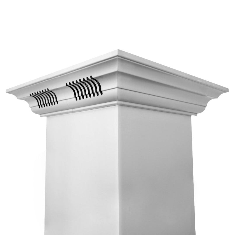 ZLINE 36 in. CrownSound™ Ducted Vent Island Mount Range Hood in Stainless Steel with Built-in Bluetooth Speakers (GL1iCRN-BT-36)