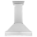 ZLINE 30 in. Designer Series Wall Mount Range Hood in Satin Stainless Steel with Mirror Accents (655MR-30) front.