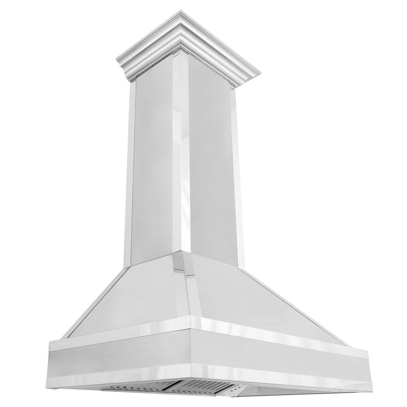 ZLINE 30 in. Designer Series Wall Mount Range Hood in Satin Stainless Steel with Mirror Accents (655MR-30)