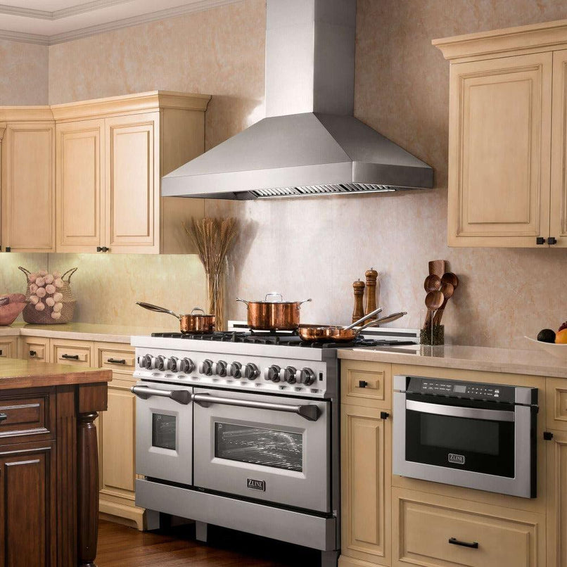 ZLINE 30 in. Professional Convertible Vent Wall Mount Range Hood in Stainless Steel with Crown Molding (597CRN-30)