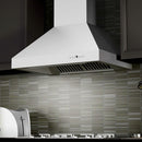 ZLINE 36 in. Professional Ducted Wall Mount Range Hood in Stainless Steel with Crown Molding (667CRN-36)