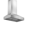 ZLINE 36 in. Professional Ducted Wall Mount Range Hood in Stainless Steel with Crown Molding (667CRN-36) side, under.
