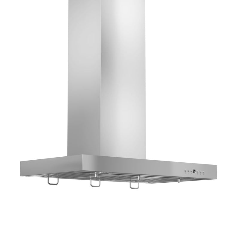 ZLINE 36 in. Convertible Vent Wall Mount Range Hood in Stainless Steel with Crown Molding (KECRN-36)