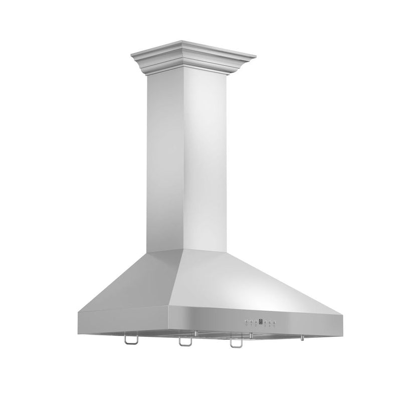 ZLINE 30 in. Convertible Vent Convertible Vent Wall Mount Range Hood in Stainless Steel with Crown Molding (KL3CRN-30)