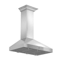 ZLINE 36 in. Convertible Vent Convertible Vent Wall Mount Range Hood in Stainless Steel with Crown Molding (KL3CRN-36) side, under.