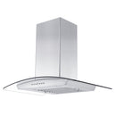 ZLINE 36 in. Convertible Vent Wall Mount Range Hood in Stainless Steel and Glass with Crown Molding (KZCRN-36) side, under.