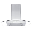 ZLINE 36 in. Convertible Vent Wall Mount Range Hood in Stainless Steel and Glass with Crown Molding (KZCRN-36) under.