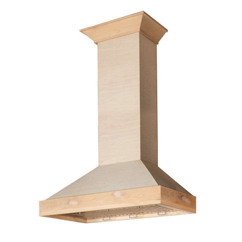 ZLINE 48 in. Ducted Unfinished Wooden Wall Mount Range Hood (KBUF-48)