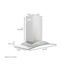 ZLINE 36 in. Convertible Vent Wall Mount Range Hood in Stainless Steel and Glass (KN-36)