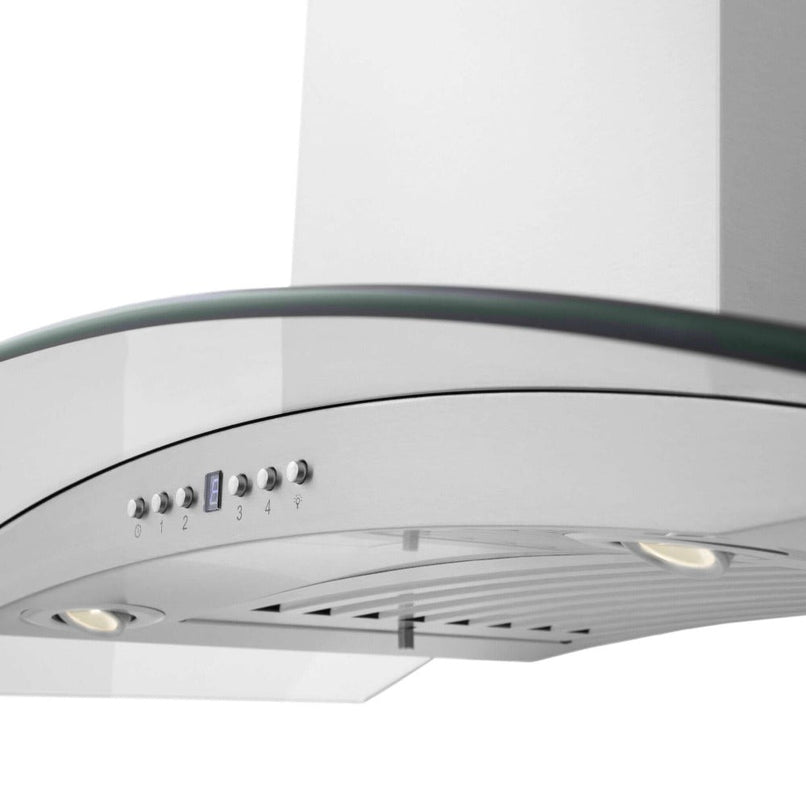 ZLINE 36 in. Convertible Vent Wall Mount Range Hood in Stainless Steel and Glass (KN4-36)