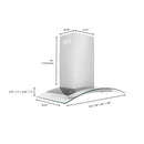 ZLINE 36 in. Convertible Vent Wall Mount Range Hood in Stainless Steel and Glass (KN4-36)