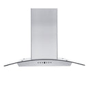 ZLINE 30 in. Convertible Vent Wall Mount Range Hood in Stainless Steel and Glass with Crown Molding (KZCRN-30)